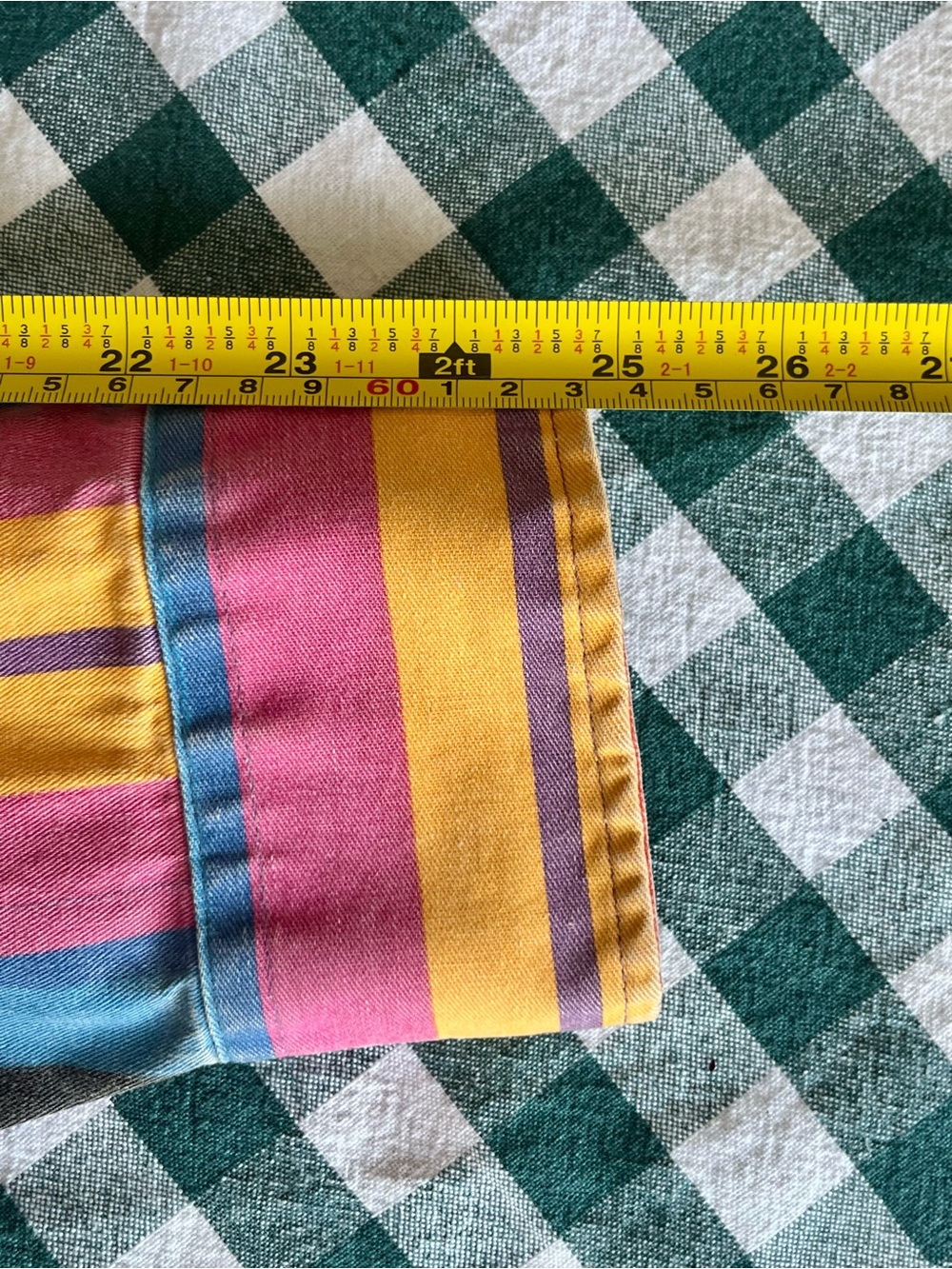 Rare 90’s Wrangler Brushpopper USA Striped Western X-Long Tails Shirt 17.5-35 - Picture 9 of 10